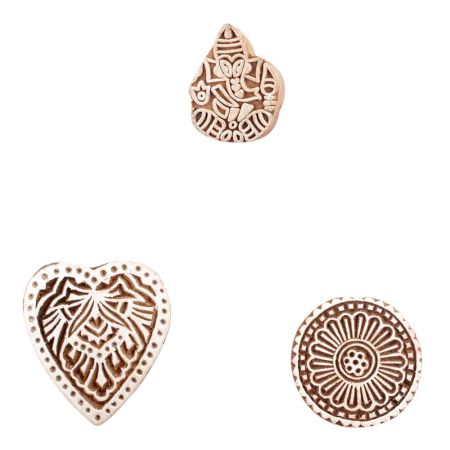 Set of 3 Piece New Mix Wooden Printing Block